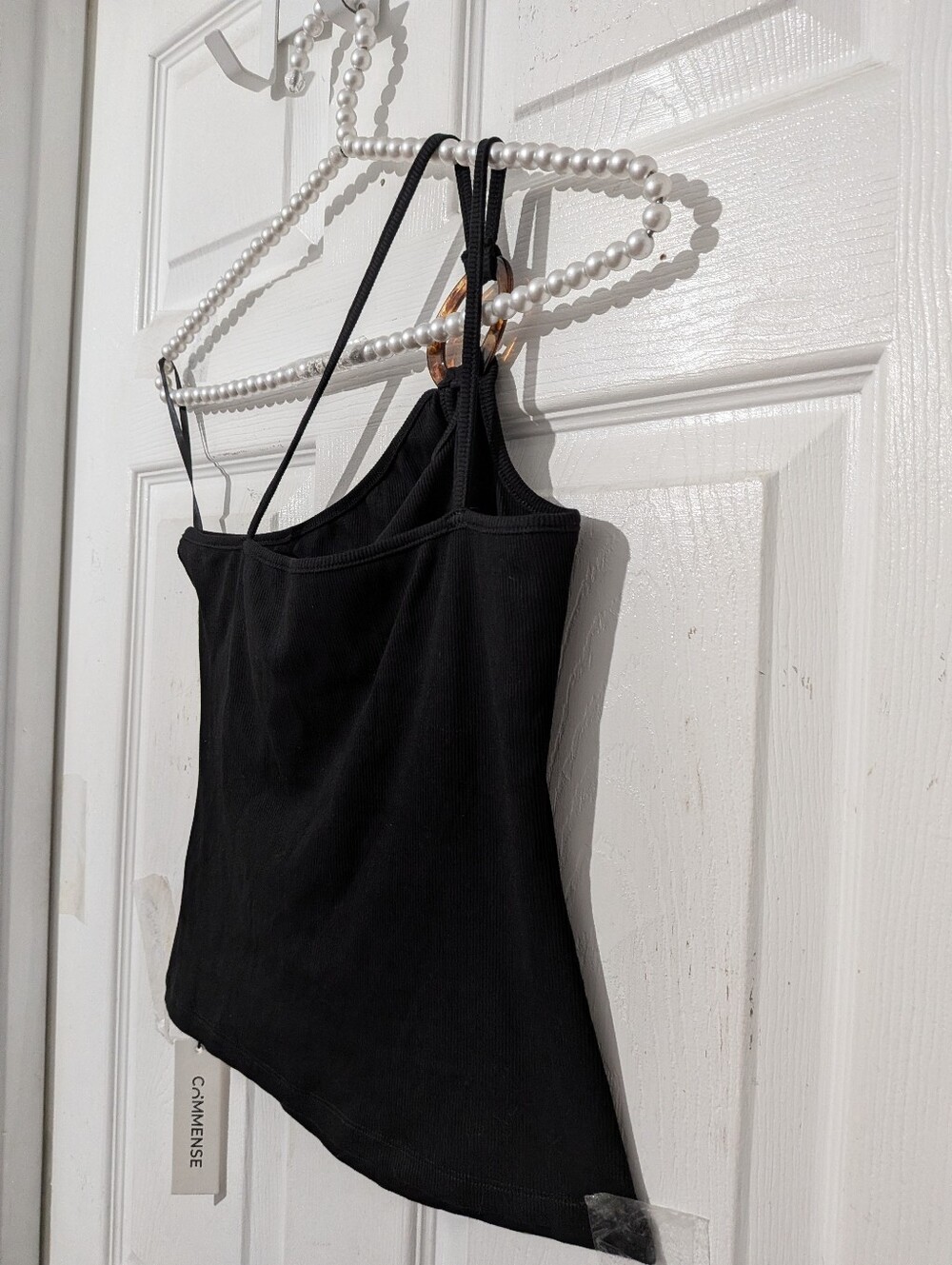 Commense Ring Detail One Shoulder Ribbed Top - Picture 11 of 14